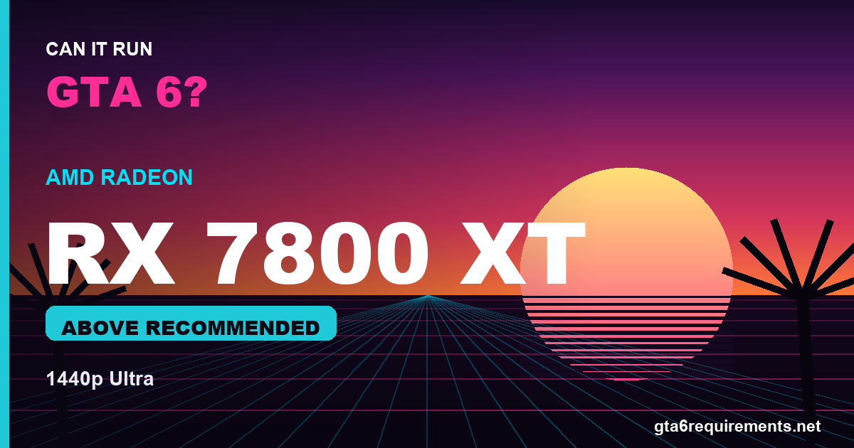RX 7800 XT GTA 6 performance - Above Recommended