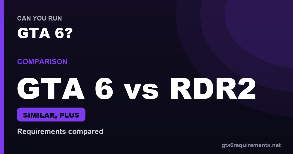 GTA 6 vs RDR2 system requirements compared